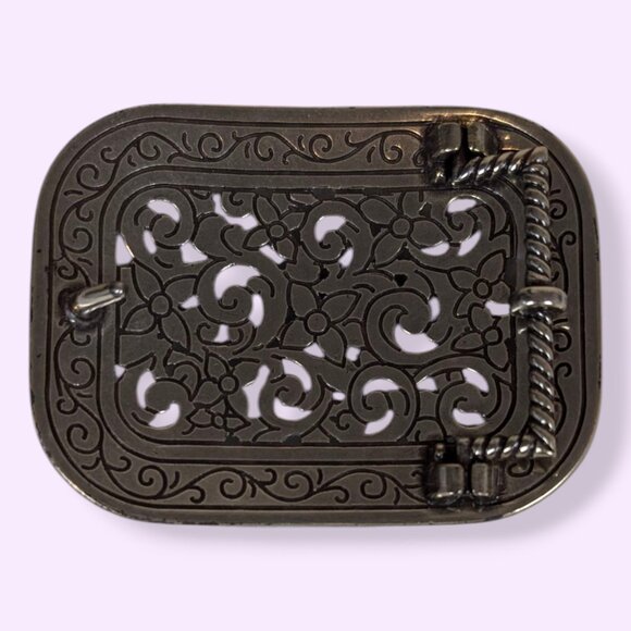 Swirly Floral Rhinestone Belt Buckle - Picture 4 of 6